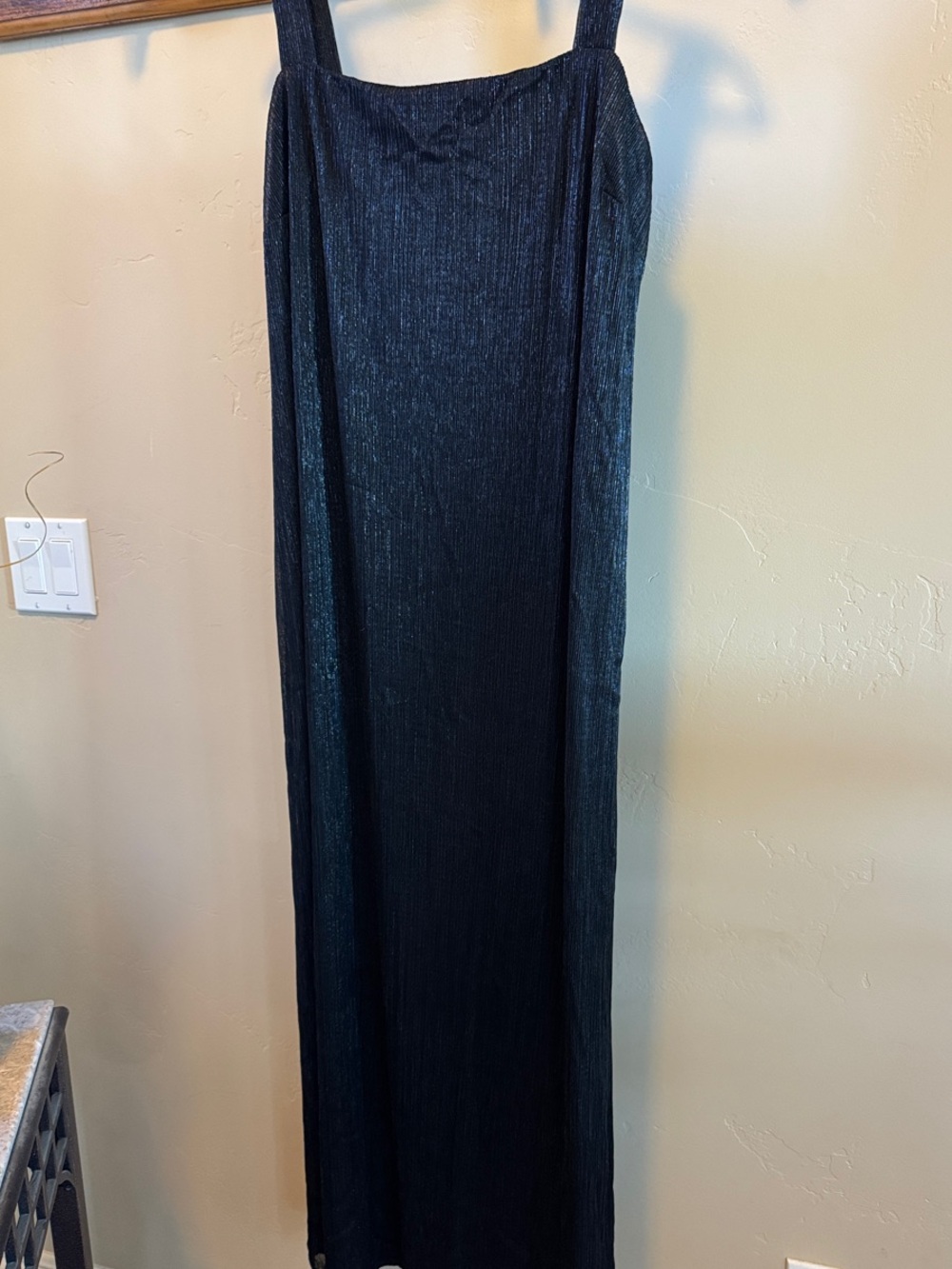 R&M Richards Black Maxi Dress with Subtle Sheen